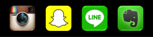 Instagram Snapchat Line Evernote App Icons