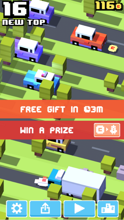 Cross Road offers a free gift after three minutes