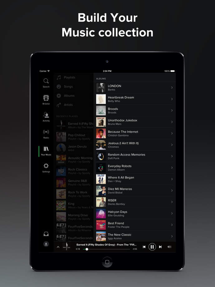 Spotify on iPad
