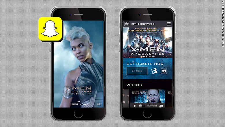 Snapchat X-Men partnership Fandango