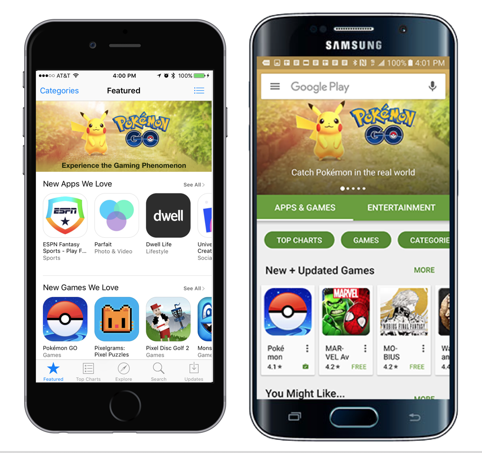 Pokemon GO featured iOS Google Play App Store