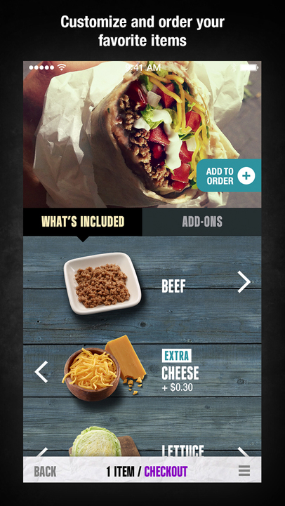 Taco Bell App Menu