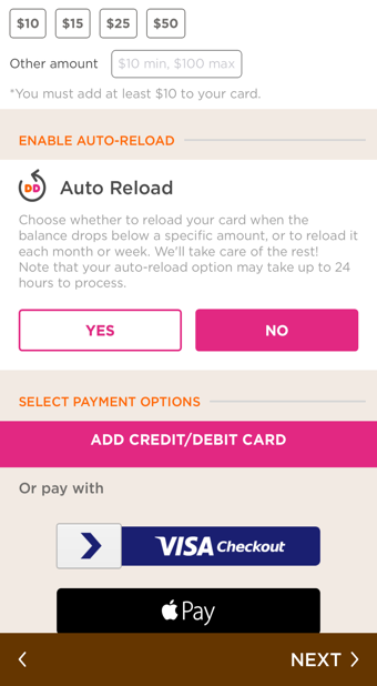 Dunkin Donuts Apple Pay
