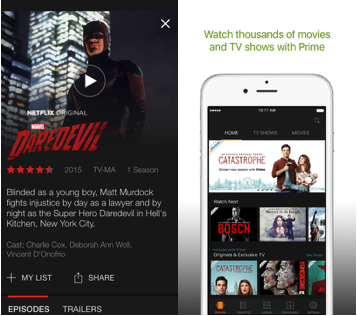 Netflix and Amazon Video App Store Screenshots