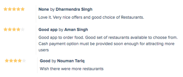 Food Delivery App Customer Reviews