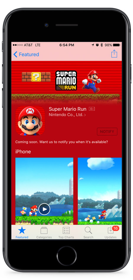 Super Mario Run na App Store