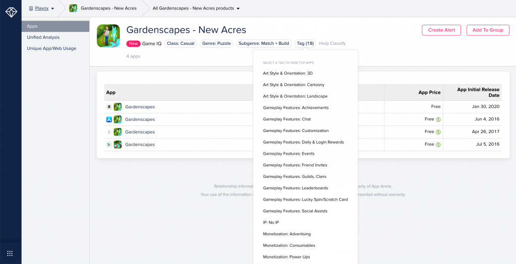 App Annie Game IQ Playrix Gardenscapes Screenshot